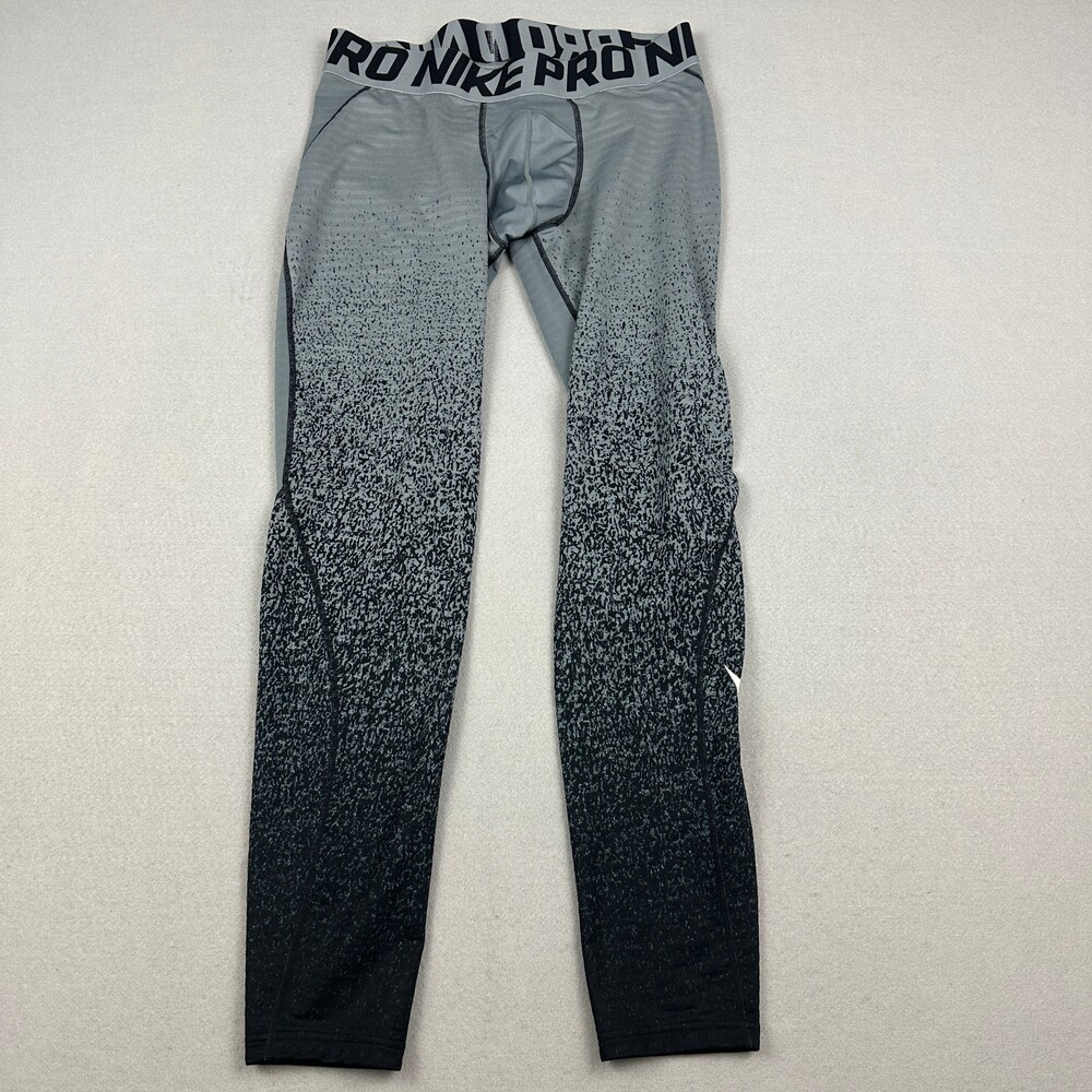 Nike Pro Pants Men 2XL Gray Compression Training Tights Elastic Dri Fit XXL